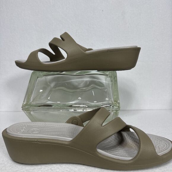 Crocs Patricia Tan Relaxed Wedge Sandals 10386 Women Size 11. - Picture 4 of 7